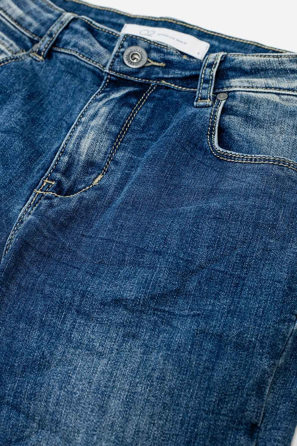 Basic Super Skinny Mid Wash Stretchy Jeans