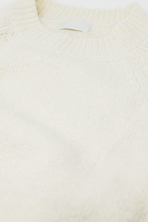 Basic Knited Crew Neck Sweater in cream color — view 2 of 2