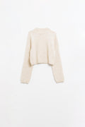 Beige jersey with long sleeves and open back detail