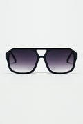 70's Aviator Sunglasses With Smoke Black Lense in Black