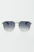 Squared Metal Sunglasses in Gray Smoke Lens