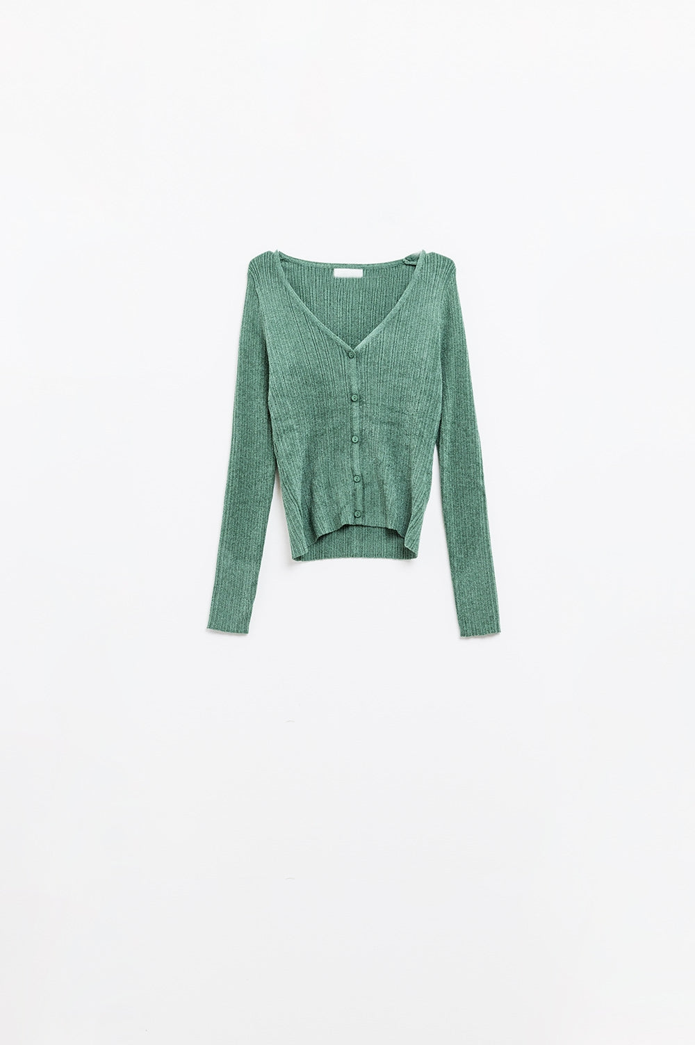 Textured Cardigan In Mint Green