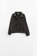 Black fluffy v-neck sweater