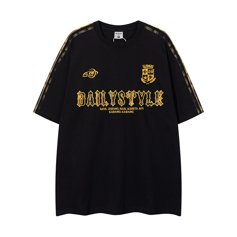 UNIKCOSA RetroMuse Retro Letter Embroidery Tee For Men 💫