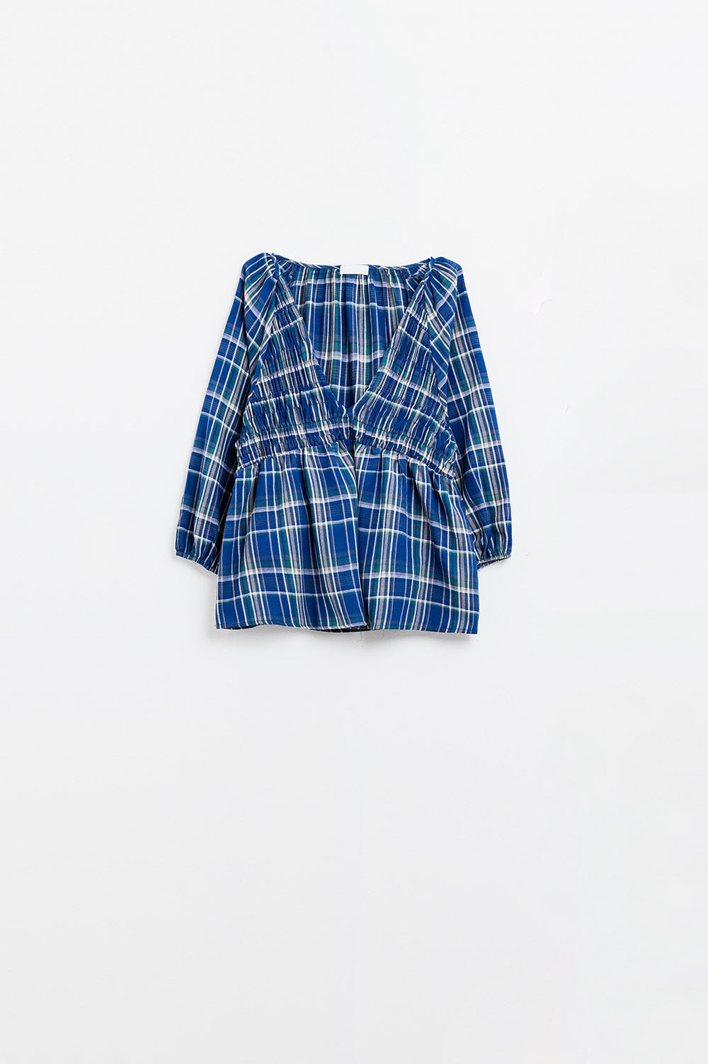 Babydoll Plaid Shirt in Blue and Green