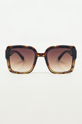 Oversized square Cat Eye Sunglasess in Brown