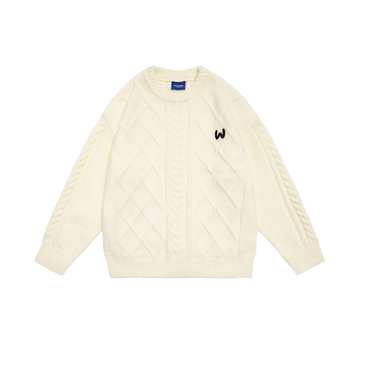 UNIKCOSA Velora Diamond Letter Embroidered Loose Sweater 💫