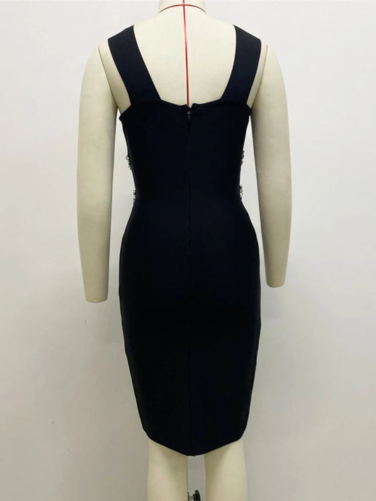 UNIKCOSA NoirFit Cross Hollow Handmade Bandage Dress 💫