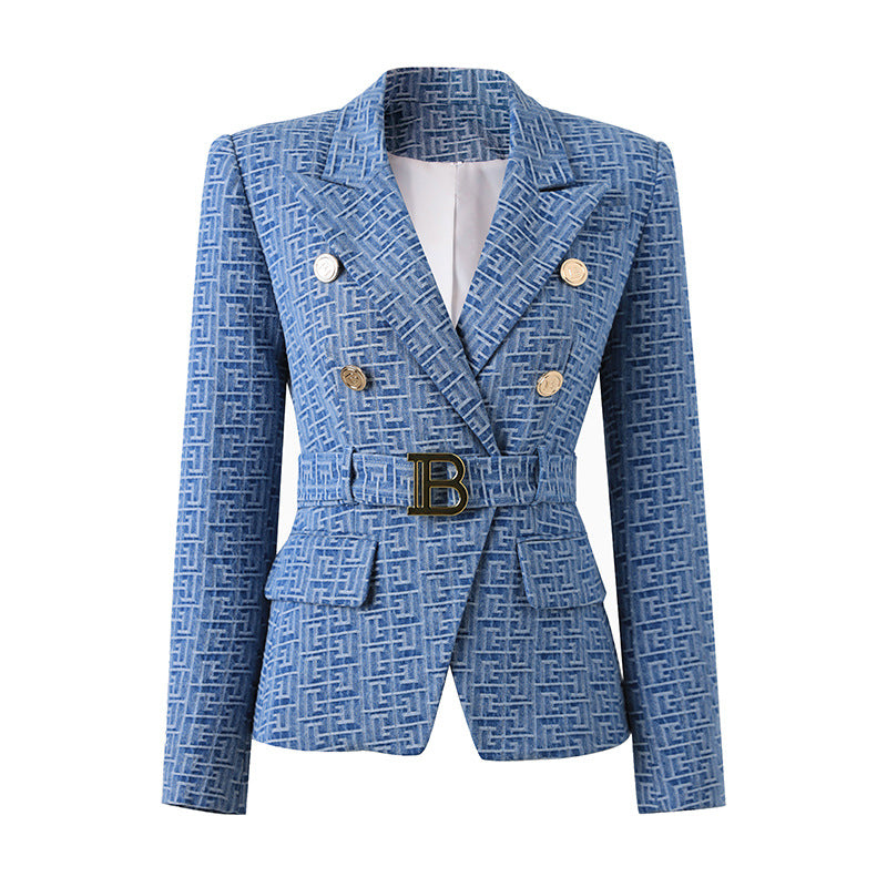 UNIKCOSA Velora DenimÉlite Blazer Geometric Jacquard 💫