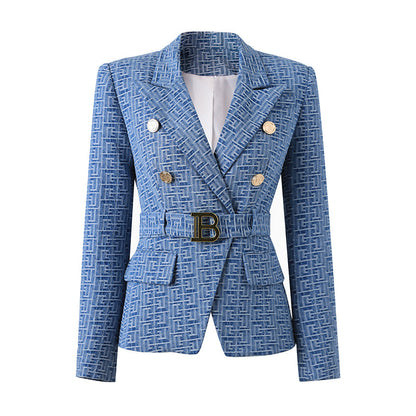 UNIKCOSA Velora DenimÉlite Blazer Geometric Jacquard 💫