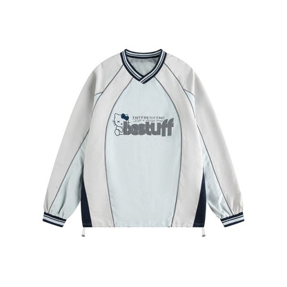 UNIKCOSA Velora Color Block V Neck Sweatshirt Men 💫