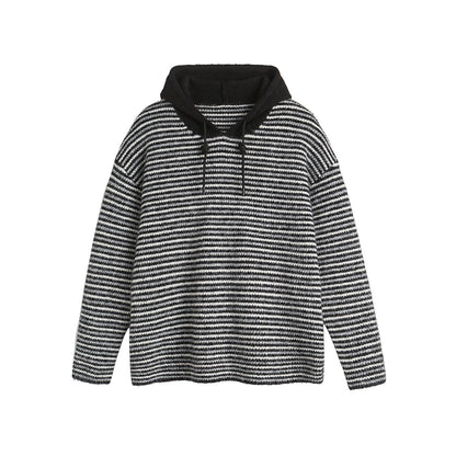 UNIKCOSA Velora Color Block Striped Hooded Knit Sweater 💫