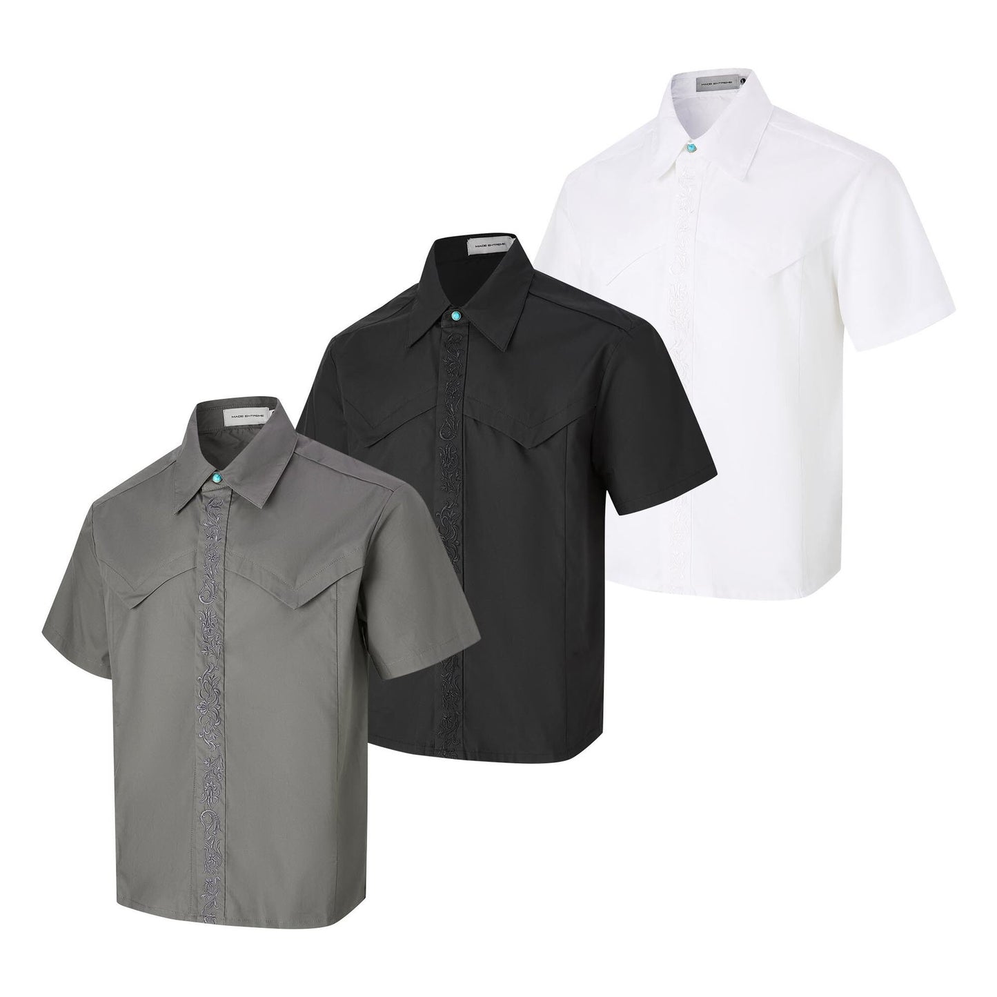 UNIKCOSA RetroMuse Embroidered Short Sleeve Shirt 🌆