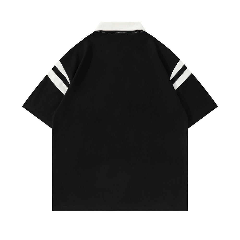 UNIKCOSA UrbanSoul Embroidered Letter Short Sleeve Top 💫