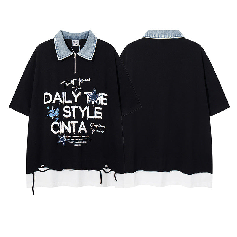 UNIKCOSA UrbanSoul Foamed Letter Print Unisex Top 💫