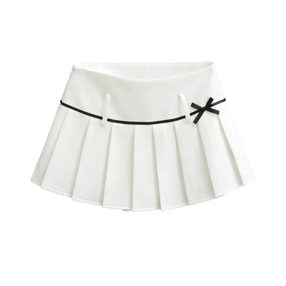 UNIKCOSA Velora Bow Pleated Short Skirt For Women 💫