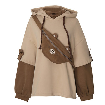 UNIKCOSA K-Bear Oversized Kawaii Streetwear Hoodie for Women 🧸✨