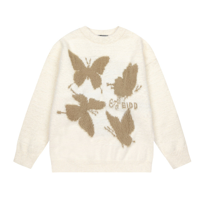 UNIKCOSA LuxeEase Butterfly Jacquard Knit Sweater 💫