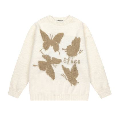 UNIKCOSA LuxeEase Butterfly Jacquard Knit Sweater 💫
