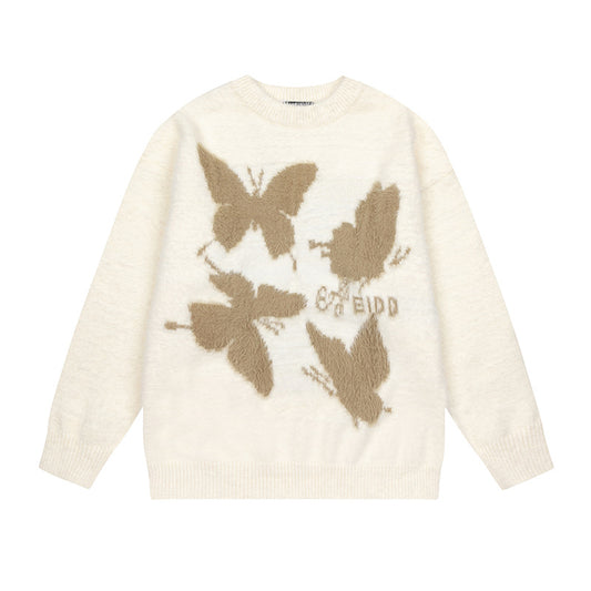UNIKCOSA LuxeEase Butterfly Jacquard Knit Sweater 💫