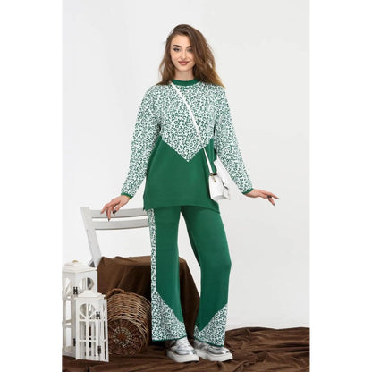 Women's Ribbed Jogger Set with Long Knitted Loungewear Top
