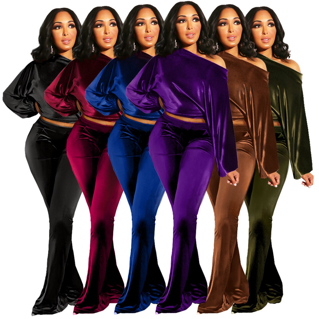 UNIKCOSA VelvetAllure One-Shoulder 2-Piece Set for Women 💃