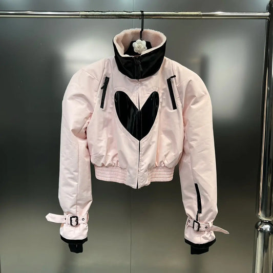 UNIKCOSA LuxeElegance HeartWoven Padded Jacket For Women 💫