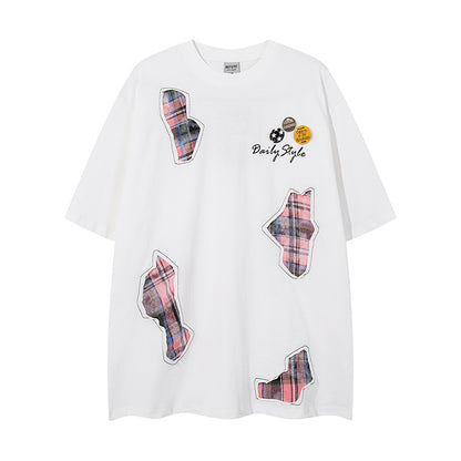 UNIKCOSA Velora Streetwear Applique Embroidered T Shirt 💫