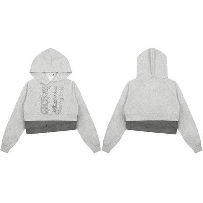 UNIKCOSA Velora Two Short Hoodies With Fake Letters 🌆