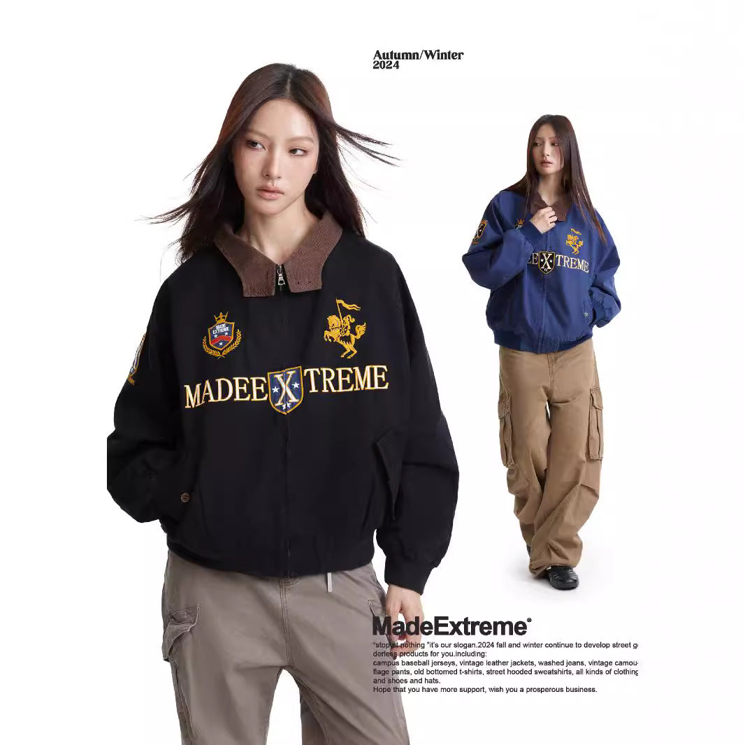 UNIKCOSA UrbanSoul Detroix Embroidered Varsity Mens Jacket🌆