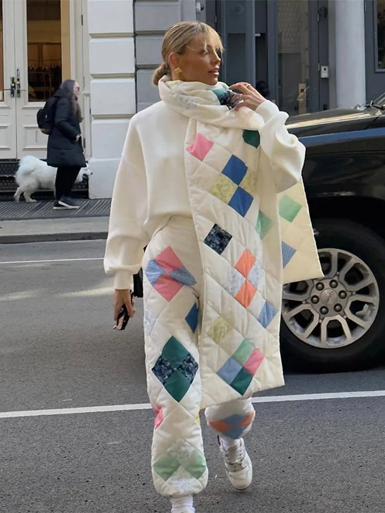 UNIKCOSA DiamondLace Printed Strap Jacket & Pants Set