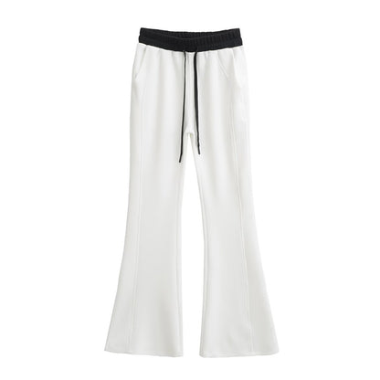 UNIKCOSA Velora Drawcord Elastic Waist Micro Flared Pants💫
