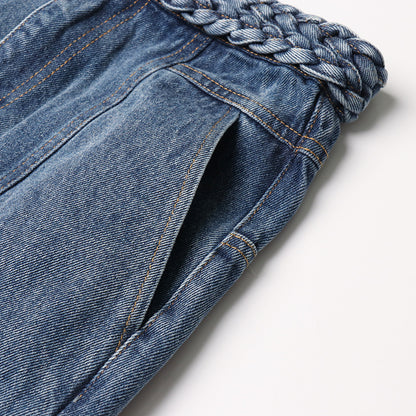 UNIKCOSA Velora WoveLine High Rise Jeans Washed Blue 💫