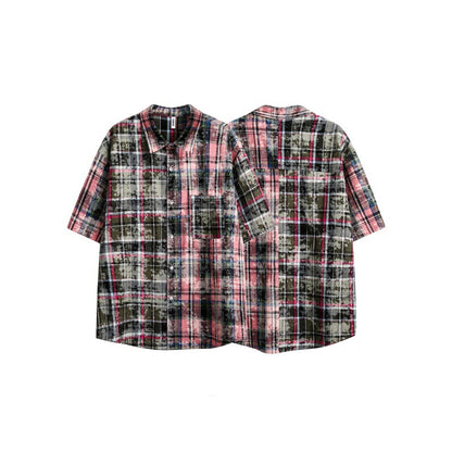 UNIKCOSA Velora Washed Plaid Loose Fit Shirt Unisex 💫