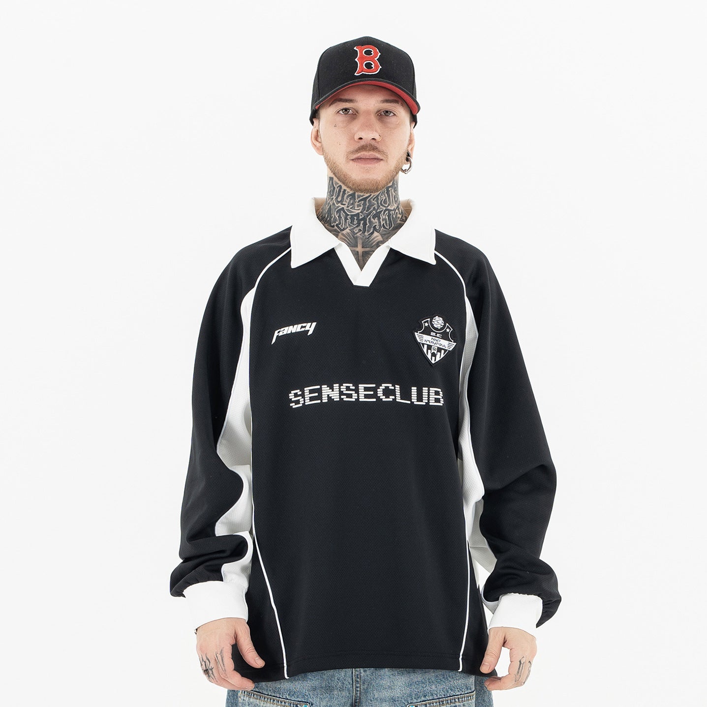 UNIKCOSA NoirFit Mens Polo Sweatshirt Loose Fit Casual 💫