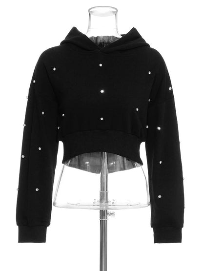 UNIKCOSA DiamondLuxe Handmade Rhinestone Two-Piece Hoodie Set for Women 💎