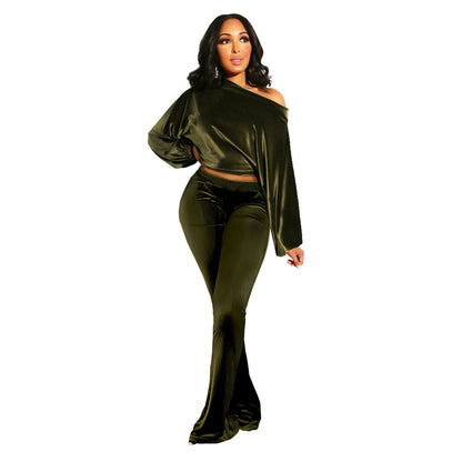 UNIKCOSA VelvetAllure One-Shoulder 2-Piece Set for Women 💃