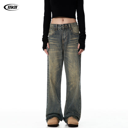 UNIKCOSA RetroMuse Denim Pants Long Straight Fit Seasons 💫