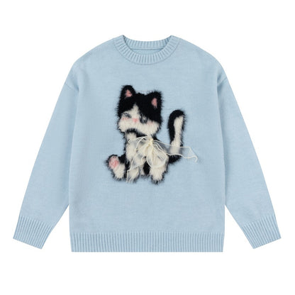 UNIKCOSA Velora Cartoon Puppy Jacquard Knit Sweater 💫