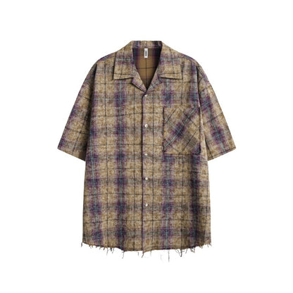 UNIKCOSA UrbanSoul Tie Dye Checkered Tassel Shirt 💫