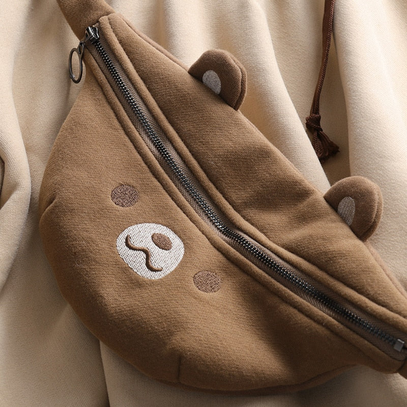 UNIKCOSA K-Bear Oversized Kawaii Streetwear Hoodie for Women 🧸✨