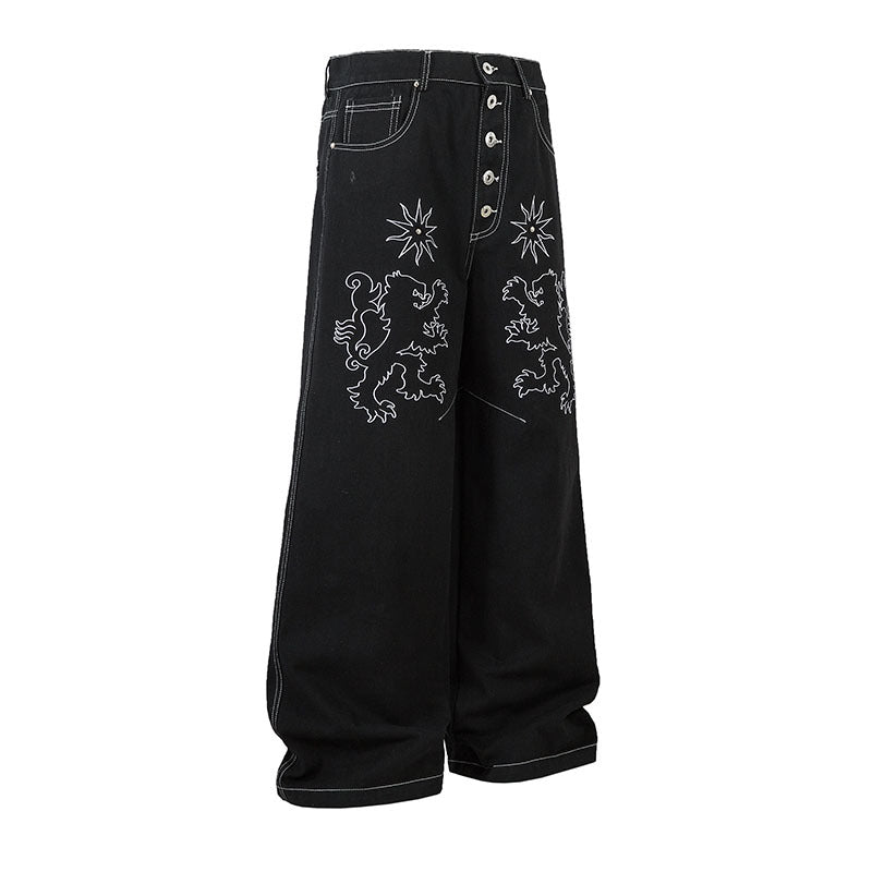 UNIKCOSA Velora Wide Leg Denim Trousers Atelier Bloom 💫