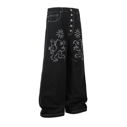 UNIKCOSA Velora Wide Leg Denim Trousers Atelier Bloom 💫