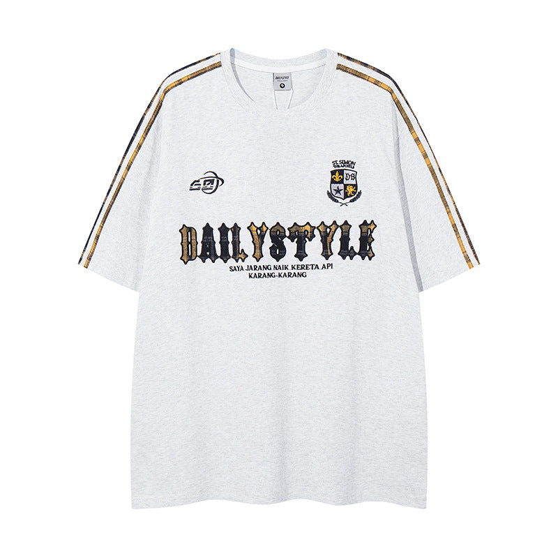 UNIKCOSA RetroMuse Retro Letter Embroidery Tee For Men 💫