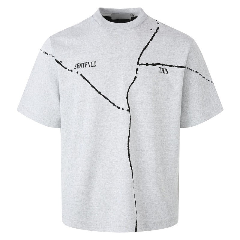 UNIKCOSA Velora Color Block Letter Print Short Sleeve Tee 💫