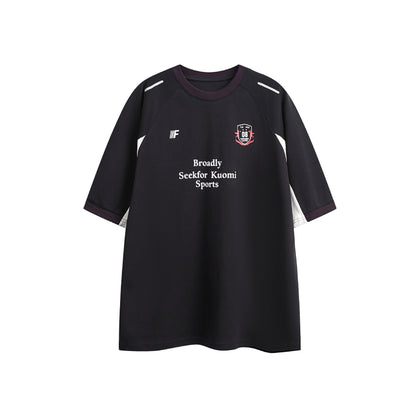 UNIKCOSA Velora Color Blocking Letter Print Short Sleeve 💫