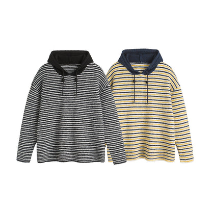 UNIKCOSA Velora Color Block Striped Hooded Knit Sweater 💫