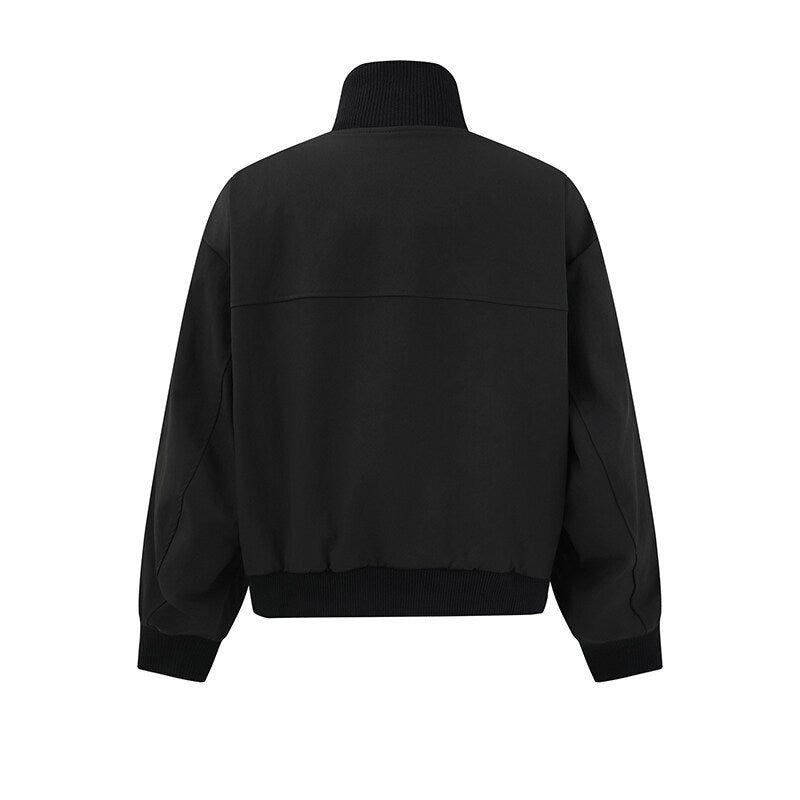 UNIKCOSA RetroMuse Stand Collar Jacket Double Zipper 🌆