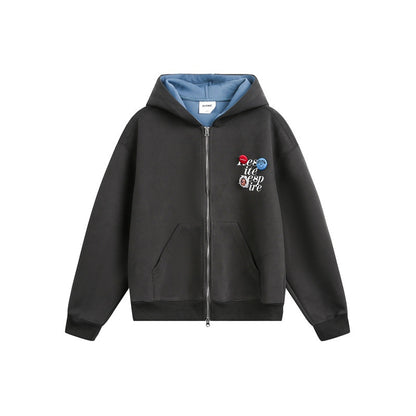 UNIKCOSA Velora Unisex School Style Badge Zip Up Hoodie 💫