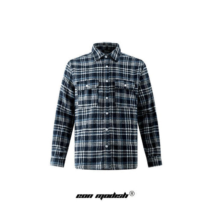 UNIKCOSA UrbanSoul High-Street Plaid Long-Sleeve Shirt 💫